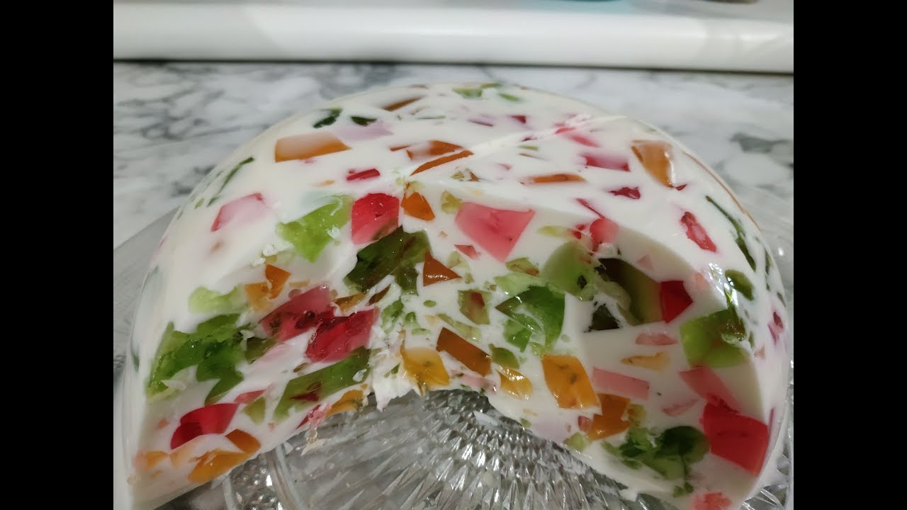 Битое стекло торт со сметаной и желе рецепт с фото