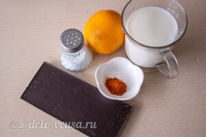 Горячий шоколад с чили перцем: Ингредиенты