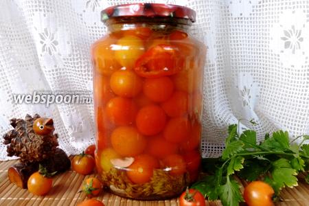 Фото рецепта Маринованные помидоры черри с корицей