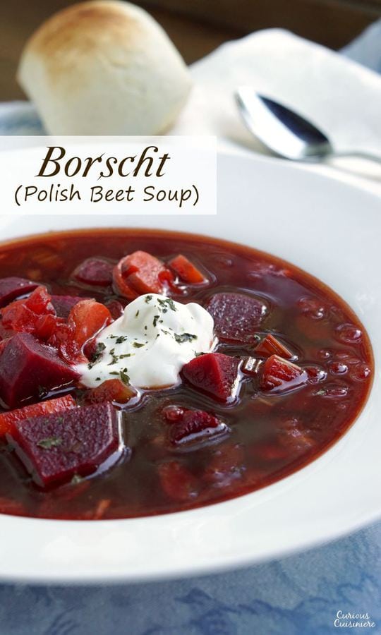 Our Polish Borscht recipe (Barszcz) creates a beet soup that is chock full of veggies and boasts a bright, sweet and sour flavor making it a perfect first course or warming meal. 