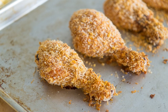 Oven Fried Chicken Drumsticks from Gina