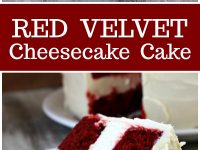 pinterest collage image for red velvet cheesecake cake