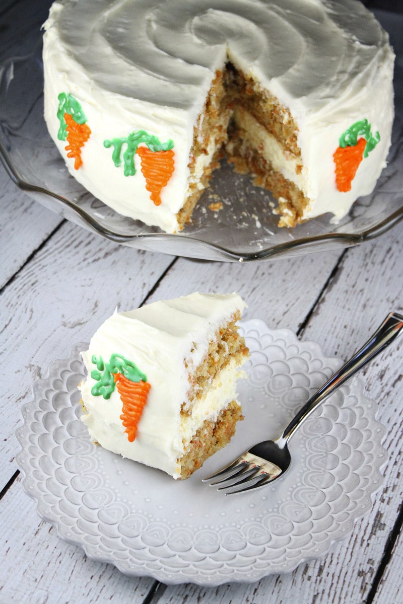 Slice of Carrot Cake Cheesecake Cake