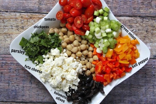 Ingredients for Mediterranean Chickpea Salad