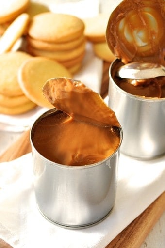 Cans of Slow Cooker Caramel (Dulce de Leche)